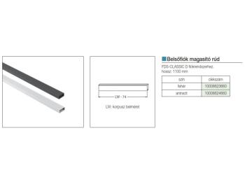 FDS DUPLAFALÚ FÉM FIÓKOLDAL FDS-CLASSIC ELŐLAP MAGASÍTÓ RÚD BELSŐ FIÓKHOZ 1100mm FEHÉR 2.Kép