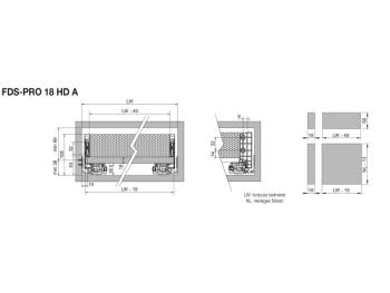FDS DUPLAFALÚ FÉM FIÓKOLDAL FDS-PRO 18 HD A 500mm H88 60kg FEHÉR 4.Kép