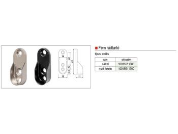 VÁLLFATARTÓ RÚD 12101.MB RÚDTARTÓ OVÁLIS RÚDHOZ L:44mm FEKETE 2.Kép