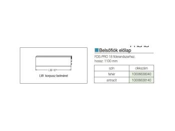 FDS DUPLAFALÚ FÉM FIÓKOLDAL FDS-PRO 18 ELŐLAP BELSŐ FIÓKHOZ 1100mm FEHÉR 2.Kép