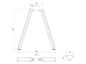 IRODAI ASZTALLÁB HOME BOX ALFA 1 PÁR 680x725mm MATT FEKETE 3.Kép