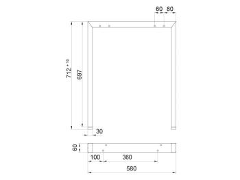 IRODAI ASZTALLÁB HOME BOX URBAN 1 PÁR 580x712mm MATT FEHÉR 3.Kép