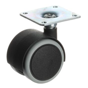Riex GF30 bútorgörgő D40, talp 42x42x1,5 mm, puha futófelülettel, fekete Kép