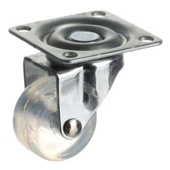 Riex GC70 bútorgörgő D35, talp 50x50 mm, puha futófelülettel, átlátszó fehér Kép
