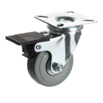 Riex GC52 bútorgörgő D50, talp 50x50 mm, puha futófelülettel, fékezhető, szürke Kép