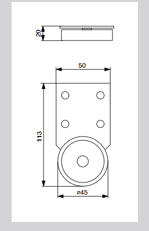 Riex GC48 kerék D45, puha futófelülettel , fix, fekete 2.Kép