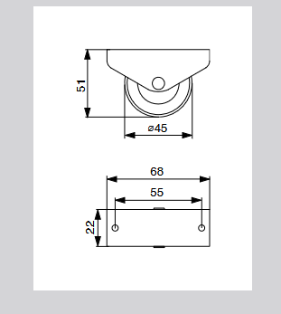 Riex GC47 kerék D45, fix, szürke 2.Kép