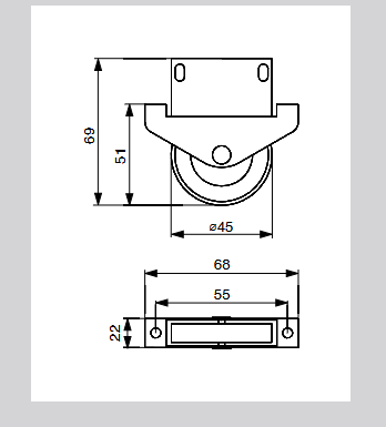 Riex GC44 kerék D45, fix, szürke 2.Kép