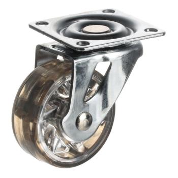 Riex GC70 bútorgörgő D50, talp 50x50 mm, puha futófelülettel, átlátszó barna Kép