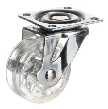 Riex GC70 bútorgörgő D50, talp 50x50 mm, puha futófelülettel, átlátszó fehér 1.Kép