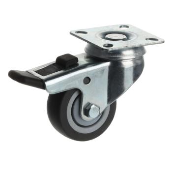 Riex GC53 bútorgörgő D50, talp 50x50 mm, puha futófelülettel, fékezhető, szürke Kép