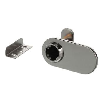 Riex EP73 üvegajtó zár, furat nélküli, 4 -14 mm üveghez, 2 ajtóhoz, nikkelezett Kép