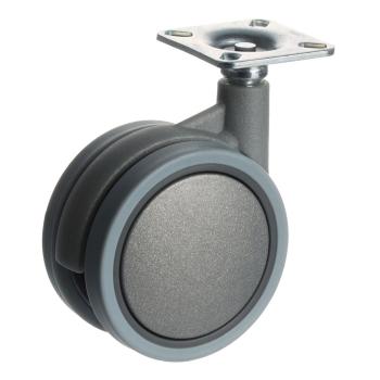 Riex GB88 bútorgörgő D75, talp 48x48 mm, puha futófelülettel, szürke 1.Kép