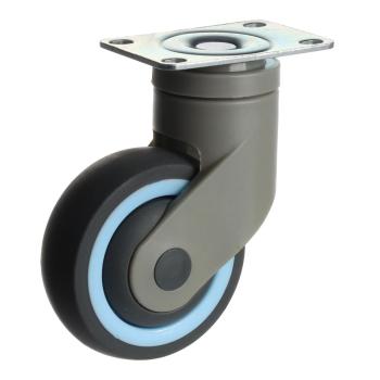 Riex GC64 bútorgörgő D75, talp 95x66 mm, puha futófelülettel, szürke Kép