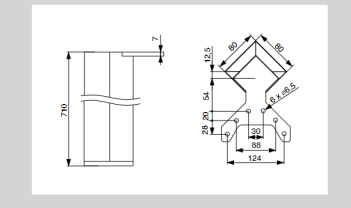 Riex EA80 asztalláb, 80x80/H710 mm, matt fekete 5.Kép