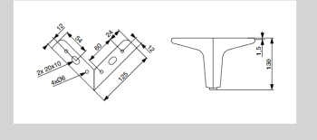 Riex GS32 bútorláb, H130, króm 2.Kép