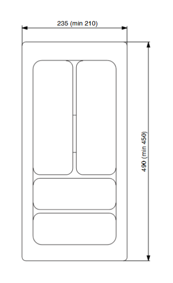 Riex GM50 evőeszköztartó 5 (235x490), fe hér 2.Kép
