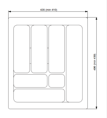 Riex GM50 evőeszköztartó 50 (435x490), f ehér 2.Kép