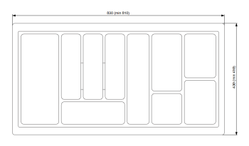 Riex GM45 evőeszköztartó 90 (85x45), ezü st 2.Kép
