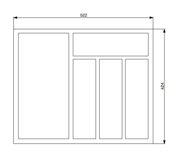 Riex GM70 evőeszköztartó 60/45 (522x474) , szemcsés, fehér 2.Kép