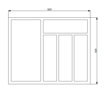 Riex GM70 evőeszköztartó 60/45 (522x474) , Globe softTouch, szürke 2.Kép