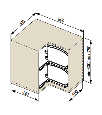 Riex GP28 forgótálca 270°-os, tömör fené k, W800, H600-750, sötétszürke 2.Kép