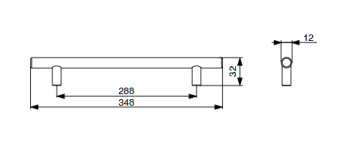 RiexTouch XH01 fogantyú, 288 mm, rozsdam entes acél 2.Kép