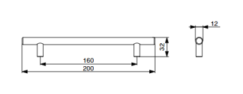 RiexTouch XH01 fogantyú, 160 mm, matt ni kkel 2.Kép