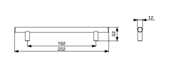 RiexTouch XH01 fogantyú, 192 mm, políroz ott króm 2.Kép
