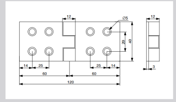 Riex NC05 lapospánt, 120x40 mm, T3, fehé r cink 2.Kép