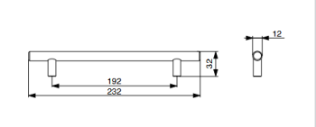 RiexTouch XH01 fogantyú, 192 mm, matt ni kkel 2.Kép