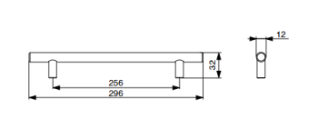 RiexTouch XH01 fogantyú, 256 mm, políroz ott króm 2.Kép