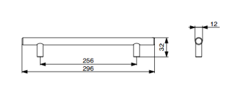 RiexTouch XH01 fogantyú, 256 mm, matt ni kkel 2.Kép