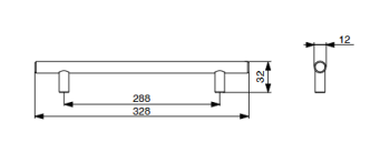 RiexTouch XH01 fogantyú, 288 mm, políroz ott króm 2.Kép