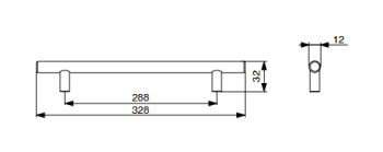 RiexTouch XH01 fogantyú, 288 mm, matt ni kkel 2.Kép