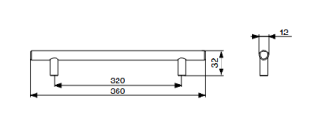 RiexTouch XH01 fogantyú, 320 mm, políroz ott króm 2.Kép