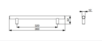 RiexTouch XH01 fogantyú, 320 mm, matt ni kkel 2.Kép