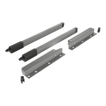 Riex NX40 2 db-os magasító korlát készle t hátsó tartóval, szögl. keresztmetszetű , 204/350 mm, szürke 1.Kép