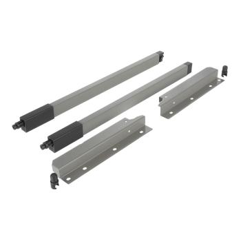 Riex NX40 2 db-os magasító korlát készle t hátsó tartóval, szögl. keresztmetszetű , 204/400 mm, szürke 1.Kép