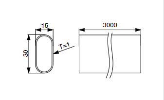 Riex VT24 akasztórúd, kerekített, 30x15 mm, 1 mm, 3000 mm, króm 2.Kép
