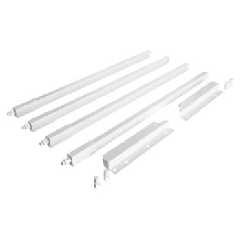 Riex NX40 4 db-os magasító korlát készle t hátsó tartóval, szögl. keresztmetszetű , 204/550 mm, fehér Kép