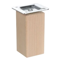 Riex GW25 bútorláb, négyzetes, 45x45 mm, H100, lakkozatlan natúr bükk (4 db/csoma g) Kép