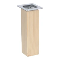 Riex GW25 bútorláb, négyzetes, 45x45 mm, H150, lakkozatlan natúr borovi (4 db/cso mag) Kép