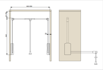 Riex VT43 ruhalift, 10 kg, 660 - 890 mm, eloxált alumínium/ezüst 2.Kép
