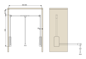 Riex VT43 ruhalift, 10 kg, 660 - 890 mm, fehér 2.Kép