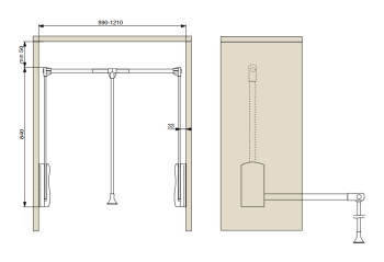 Riex VT43 ruhalift, 10 kg, 890 - 1210 mm , fehér 2.Kép