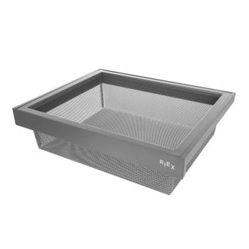 Riex VX95 drótkosár alumíniumkerettel, H 140, W600, 420 mm, sötétszürke Kép