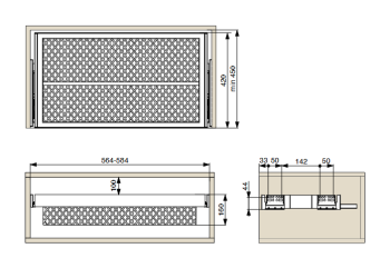 Riex VX85 cipőtartó alumíniumkerettel, H 160, W600, 420 mm, sötétszürke 2.Kép