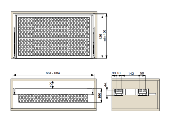 Riex VX85 cipőtartó alumíniumkerettel, H 160, W700, 420 mm, sötétszürke 2.Kép
