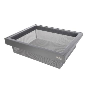 Riex VX95 drótkosár alumíniumkerettel, H 140, W900, 420 mm, sötétszürke Kép